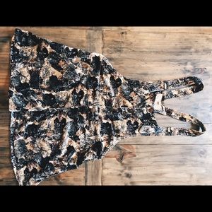 Free People floral overalls